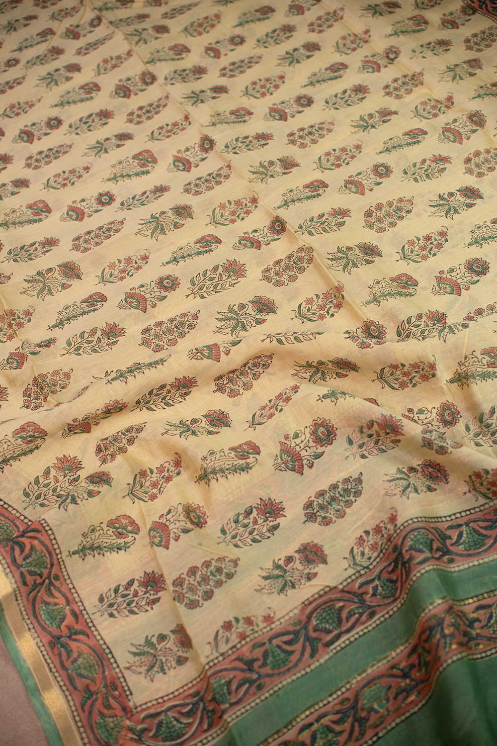 Garden Floral Chanderi Silk Cotton Dupatta