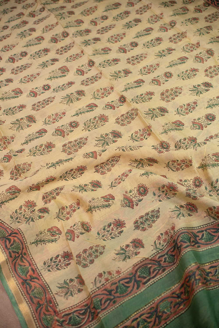 Garden Floral Chanderi Silk Cotton Dupatta