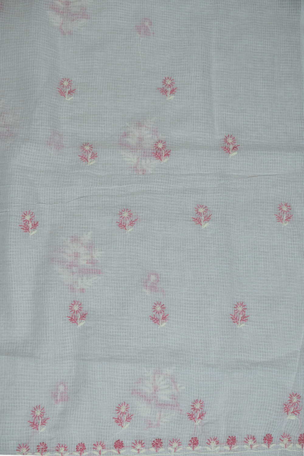 Pearl Cream Chikankari Kota Cotton Top & Dupatta