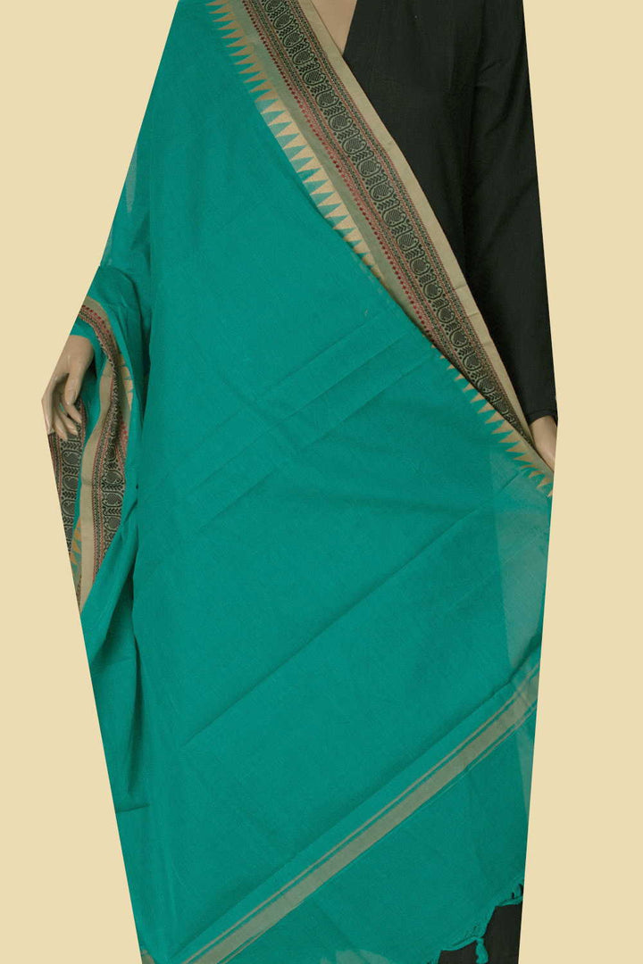 Green Kanchipuram Cotton Dupatta