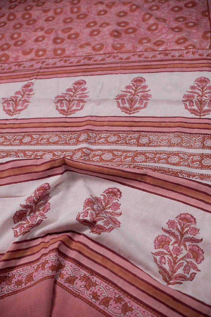 Block Printed Cotton Saree - Matkatus