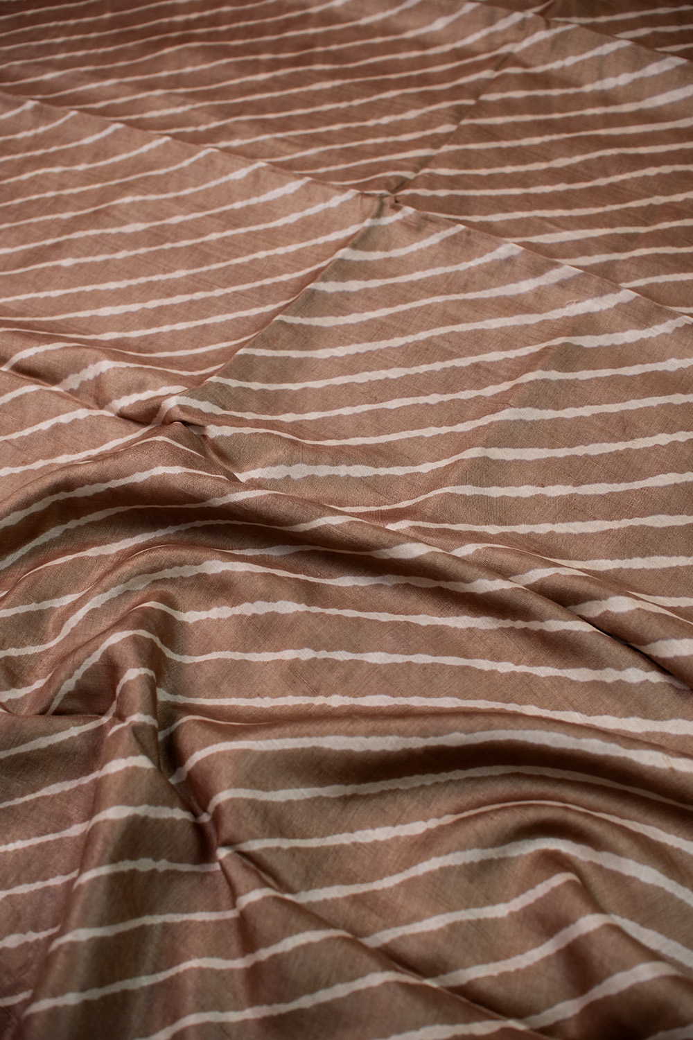 Light Brown Leheriya Tussar saree