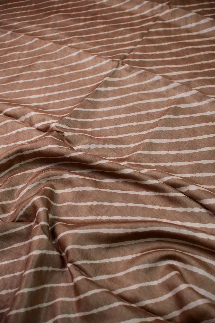 Light Brown Leheriya Tussar saree