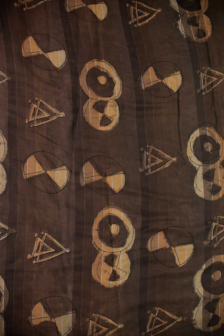 Block Printed Silk Cotton Fabric - Matkatus 