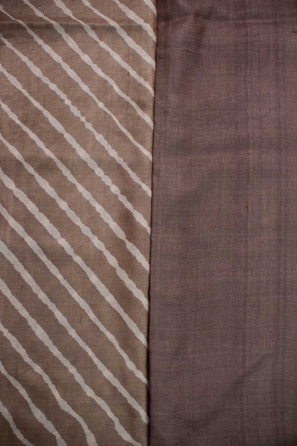 Light Brown Leheriya Tussar saree