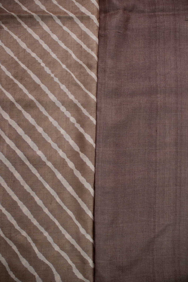 Light Brown Leheriya Tussar saree