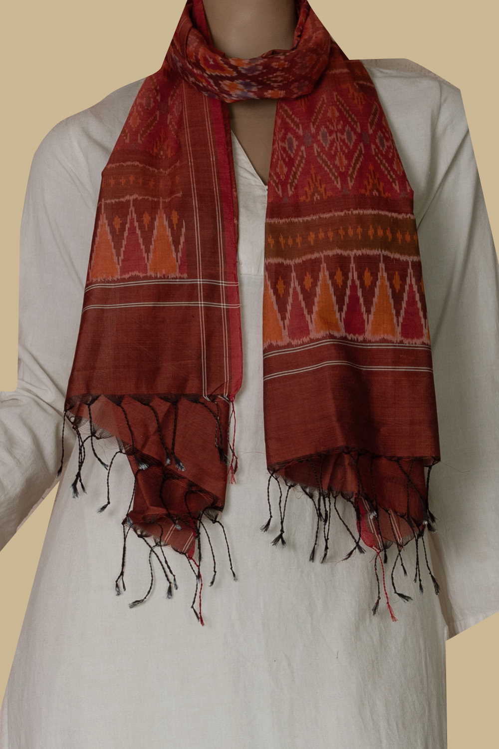 Ikat Silk Cotton Stole - Matkatus 