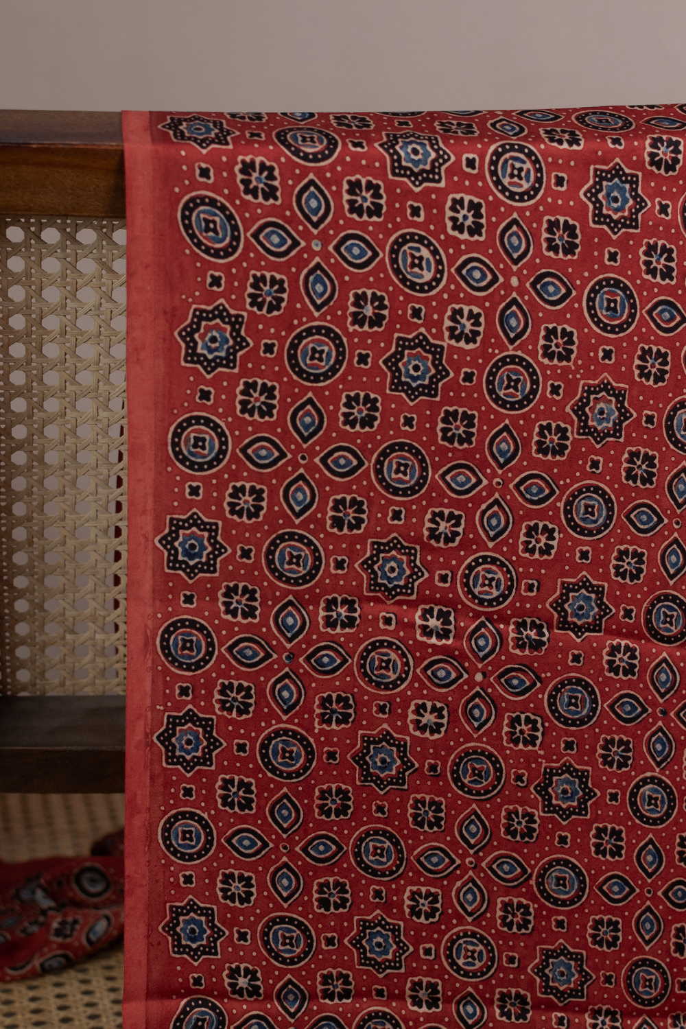 Shop Motifs - Maroon Ajrak Modal Silk Fabric at Matkatus