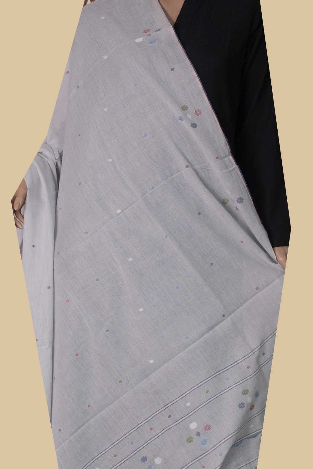 Jamdani Cotton Dupatta - Matkatus