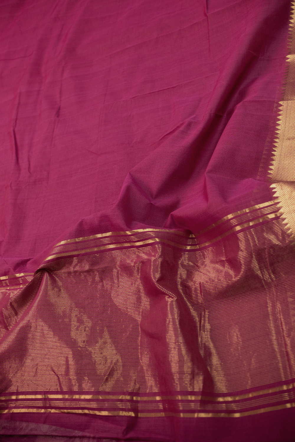 Pinkish Maroon Mangalagiri Cotton saree