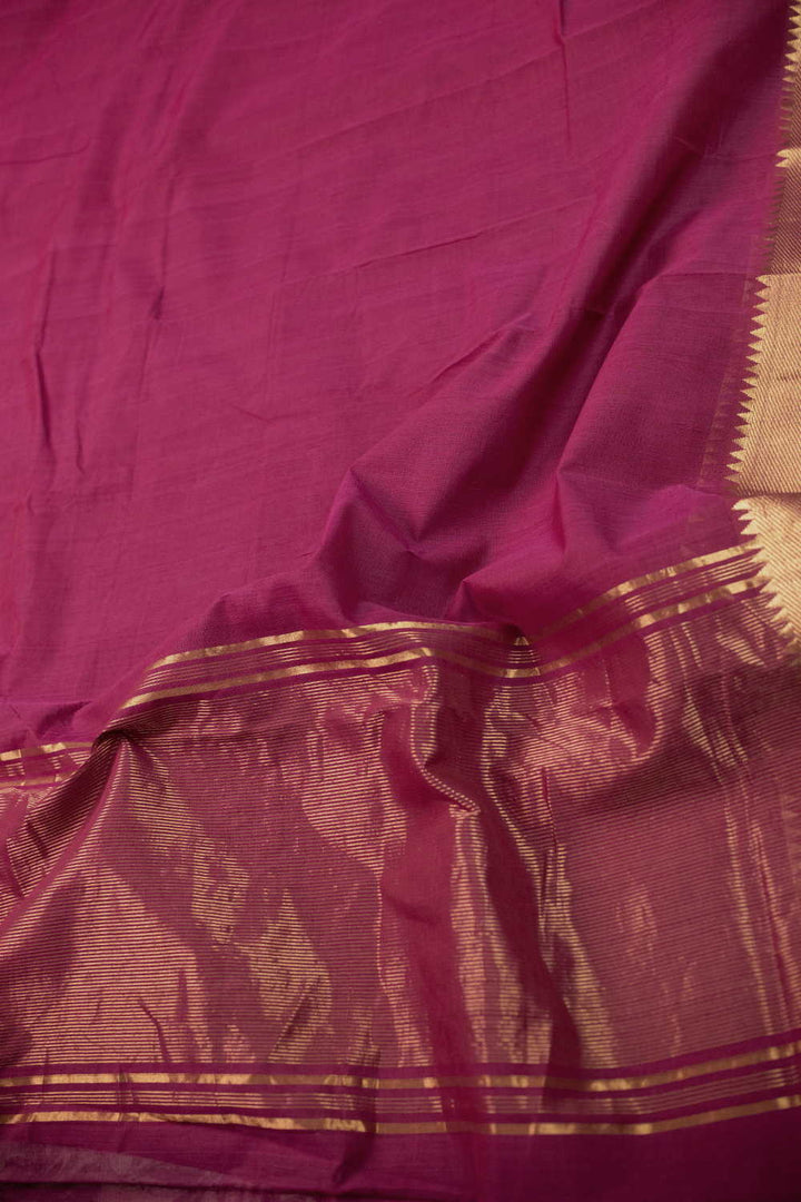 Pinkish Maroon Mangalagiri Cotton saree