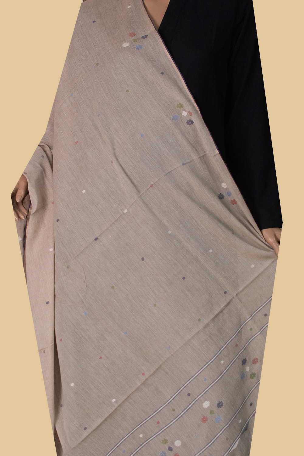 Jamdani Cotton Dupatta - Matkatus