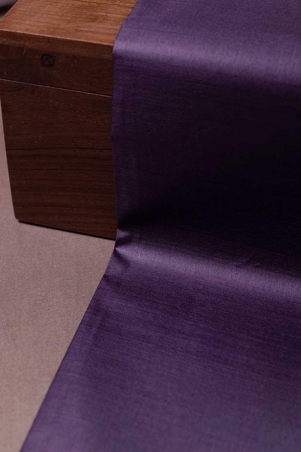 Grape Violet Handwoven Tussar Fabric