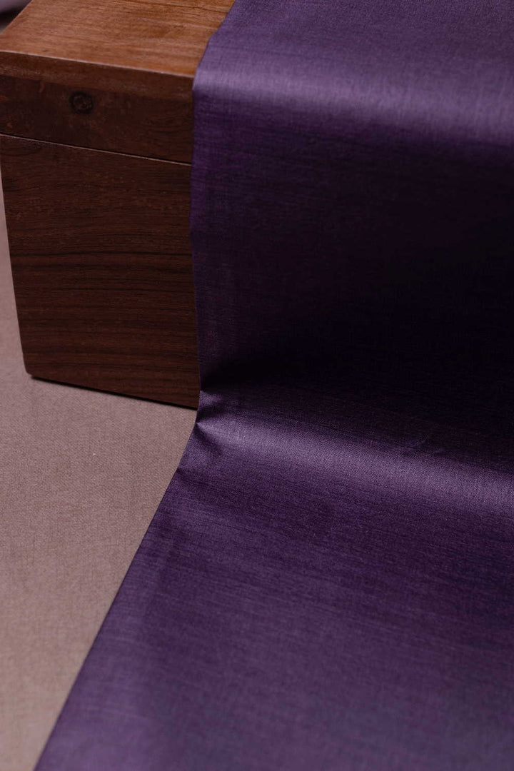Grape Violet Handwoven Tussar Fabric