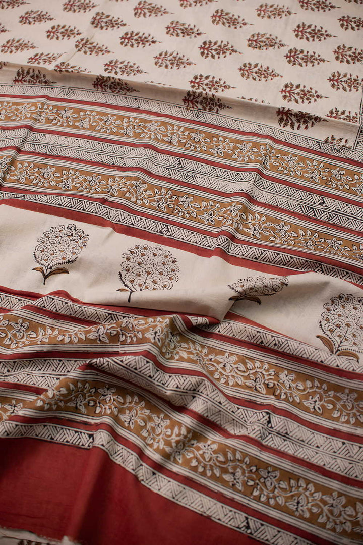 Block Printed Cotton Sarees - Matkatus 