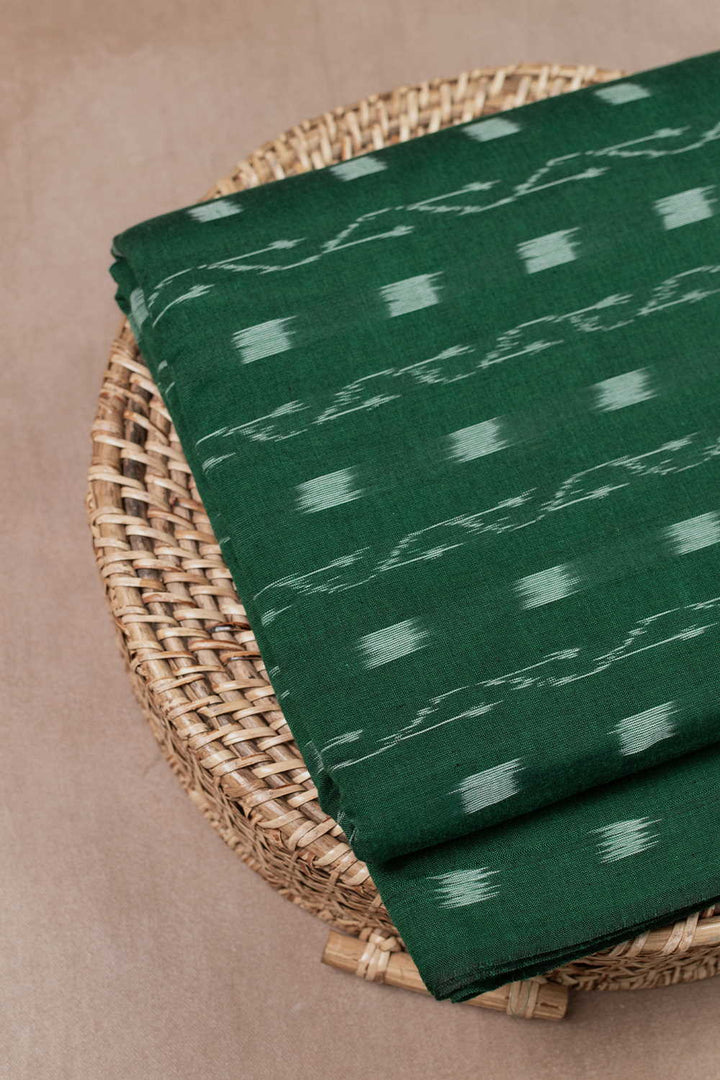 Avocado Green Orissa Ikat Cotton Fabric