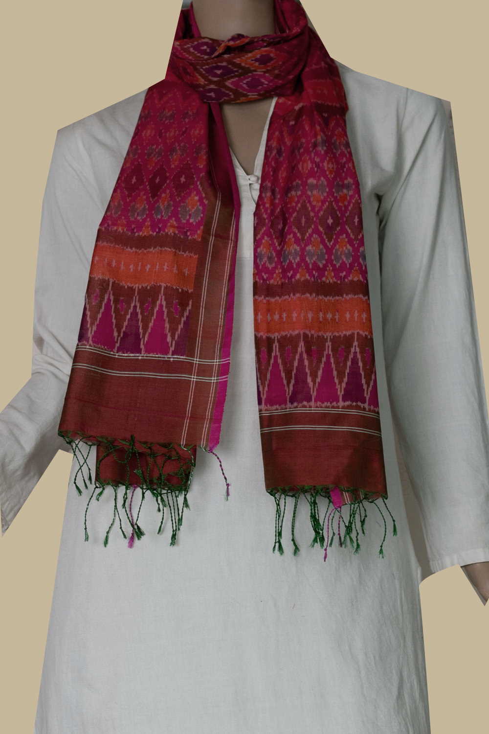 Ikat Silk Cotton Stole - Matkatus 