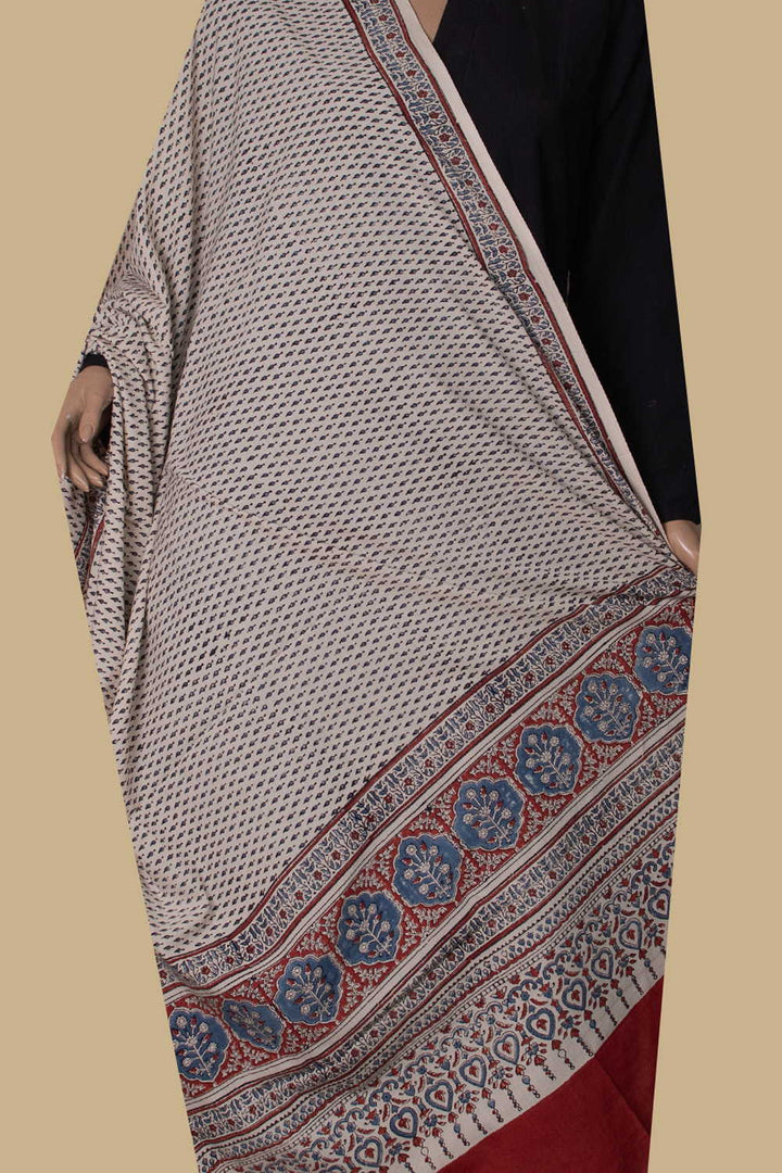 Ajrak Cotton Dupatta - Matkatus 