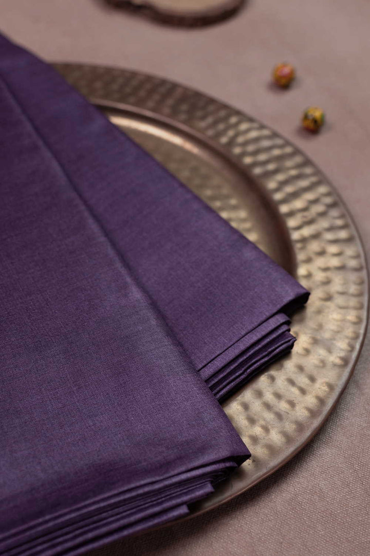 Grape Violet Handwoven Tussar Fabric