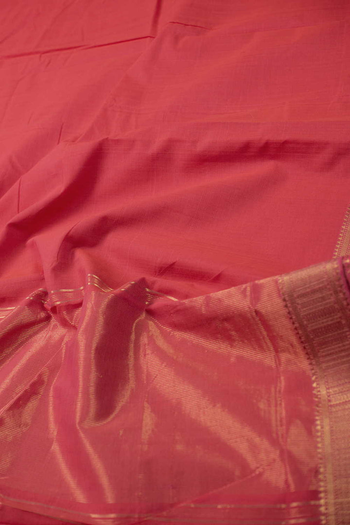 Darker Peach Mangalagiri Cotton saree