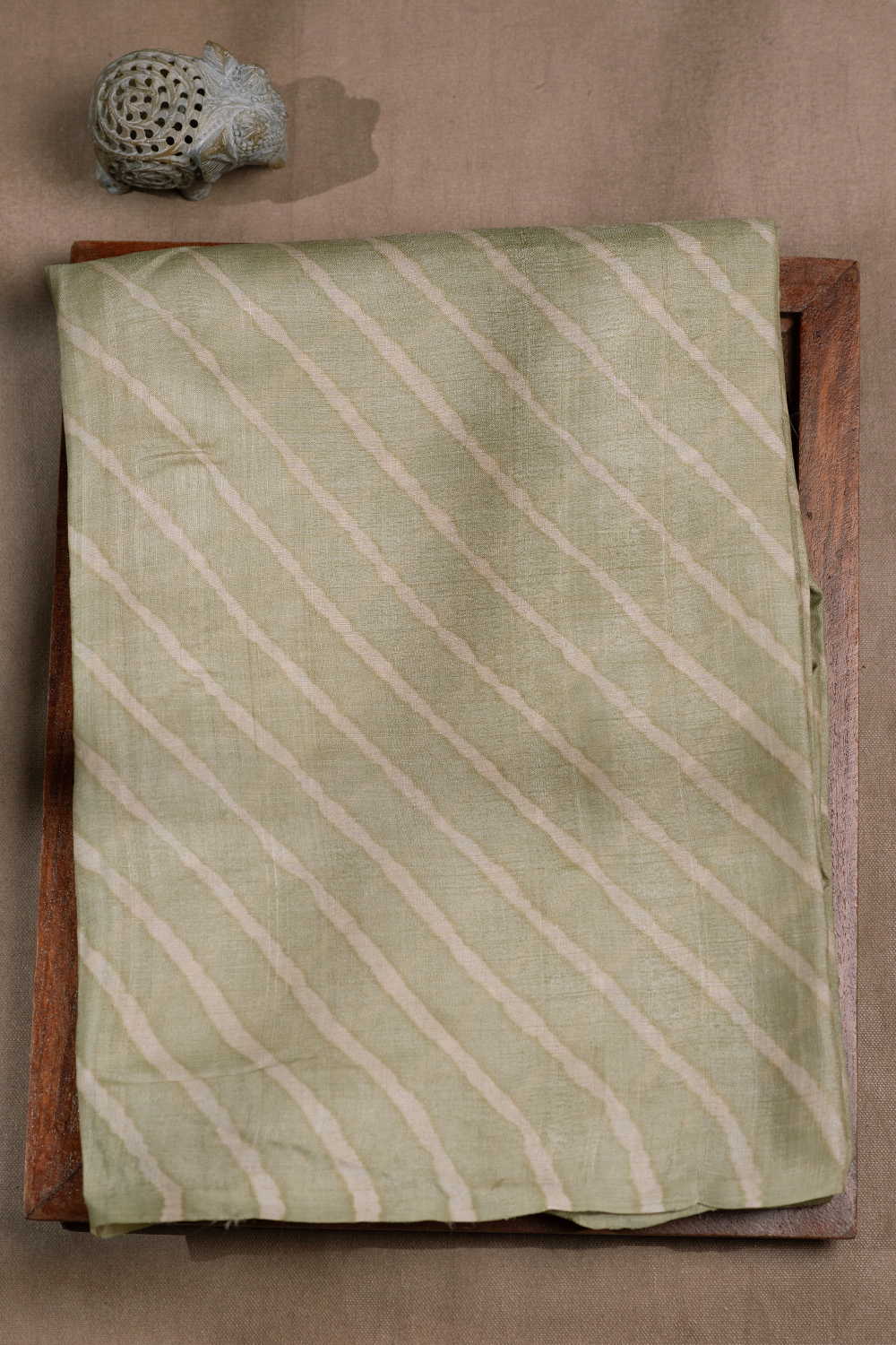 Light Plae Green Leheriya Tussar saree
