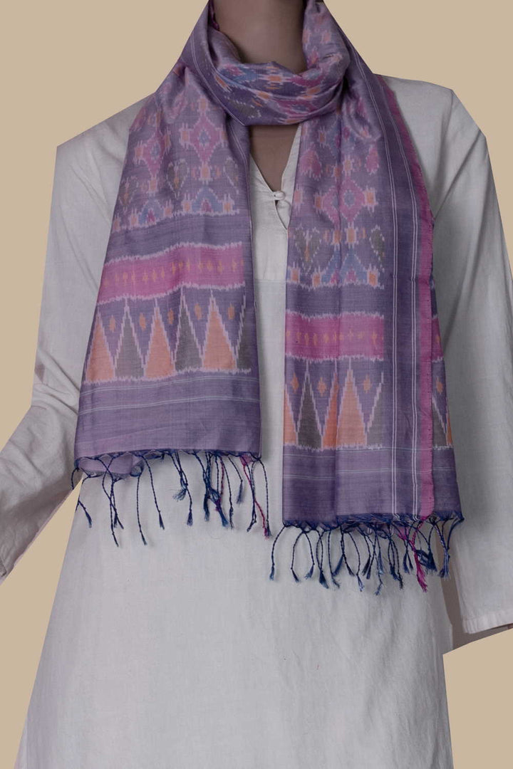 Ikat Silk Cotton Stole - Matkatus 