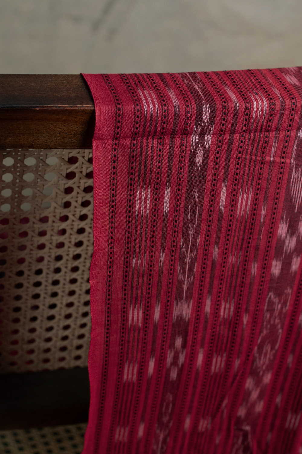 Maroon Orissa Ikat Cotton Fabric-0.7m