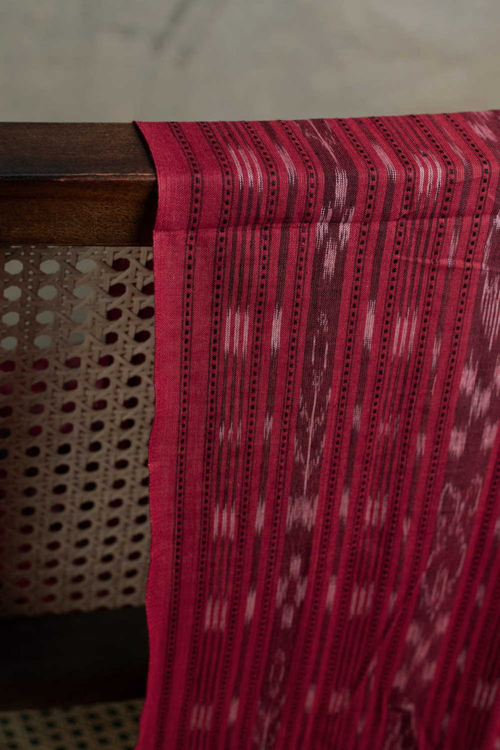Maroon Orissa Ikat Cotton Fabric-0.7m