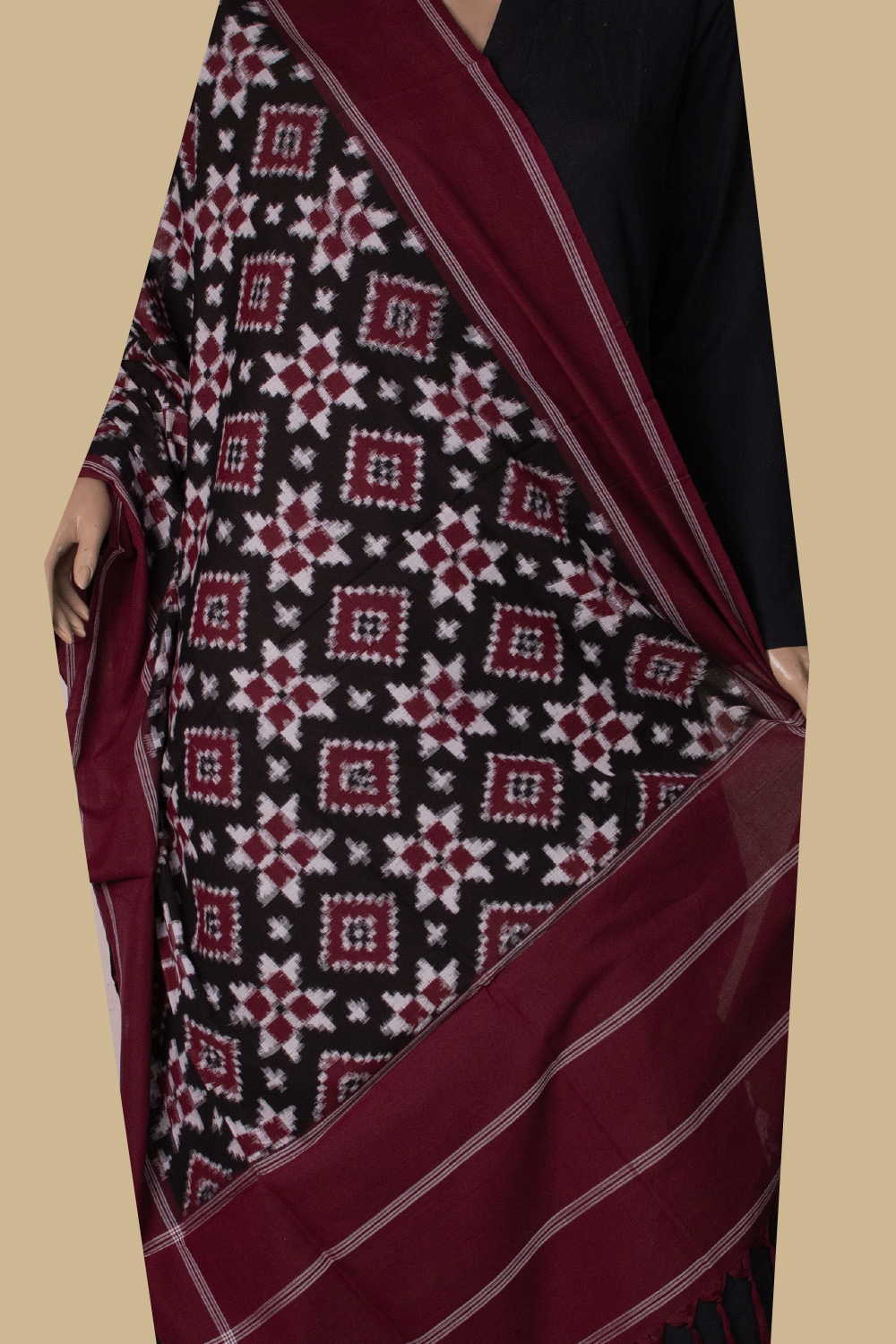 Ikat Cotton Dupatta - Matkatus 