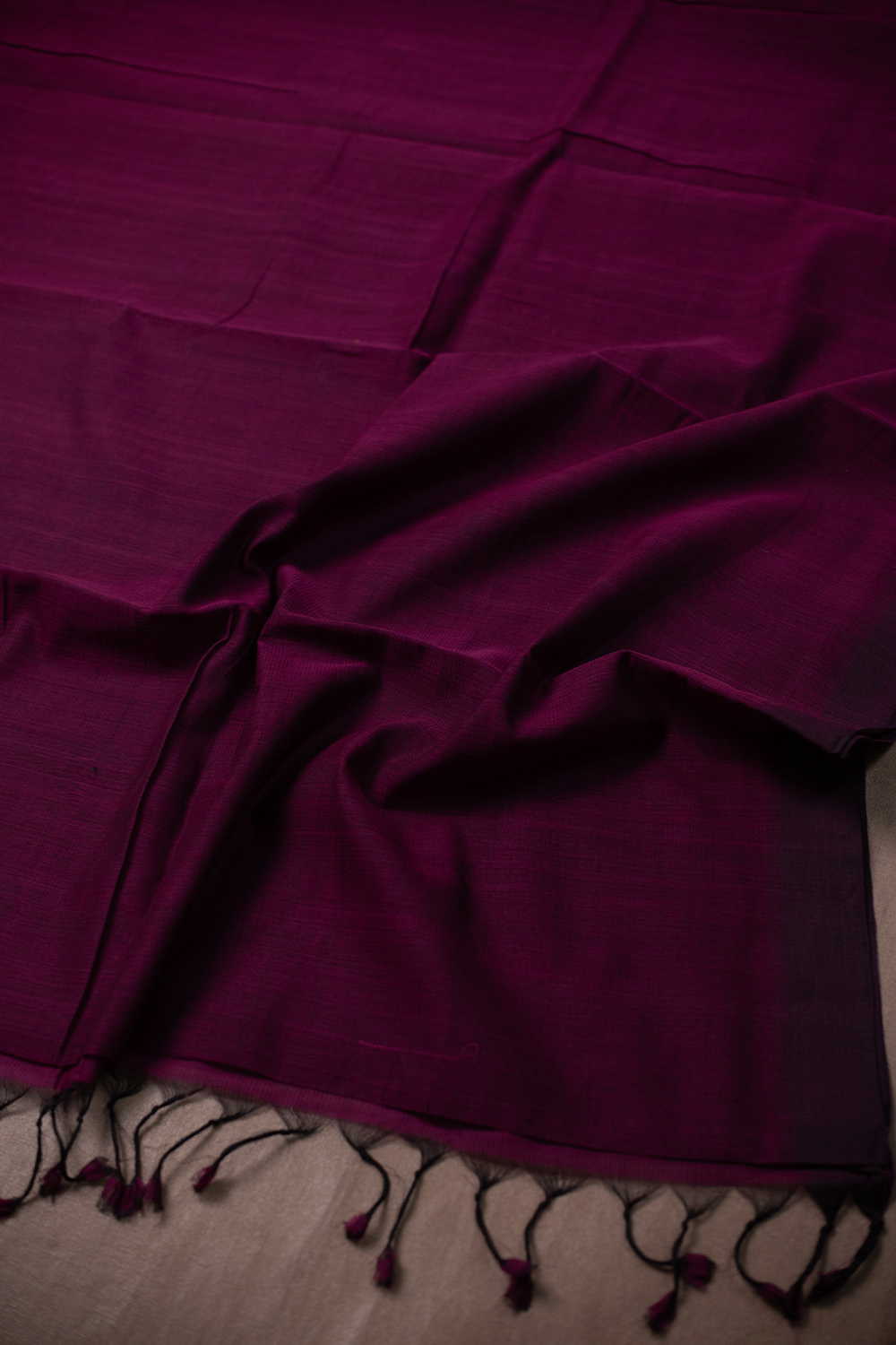 Shade of Purple Mangalagiri Cotton saree with Ikat Blouse