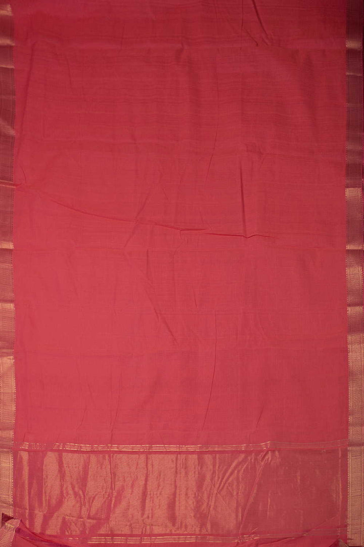 Darker Peach Mangalagiri Cotton saree