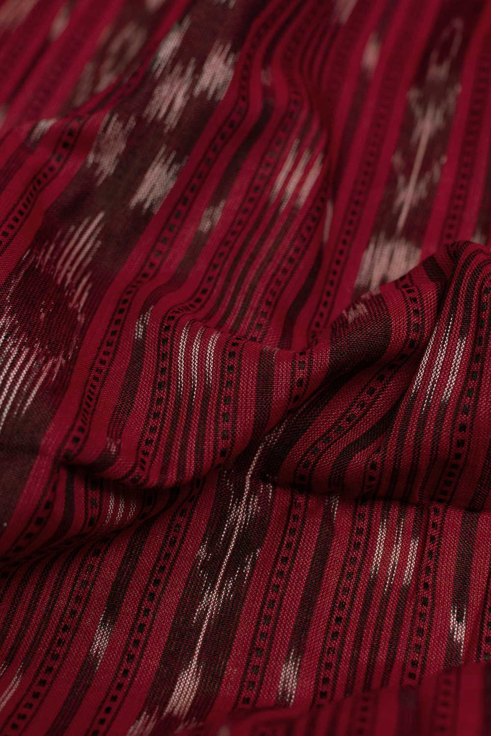 Maroon Orissa Ikat Cotton Fabric-0.7m
