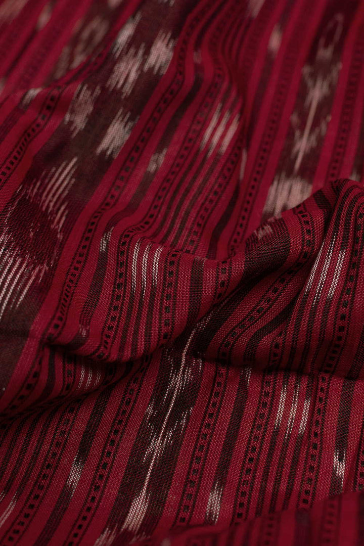 Maroon Orissa Ikat Cotton Fabric-0.7m