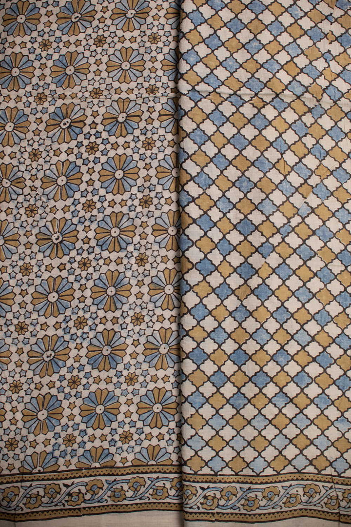 Ajrak Mul Cotton Saree - Matkatus 