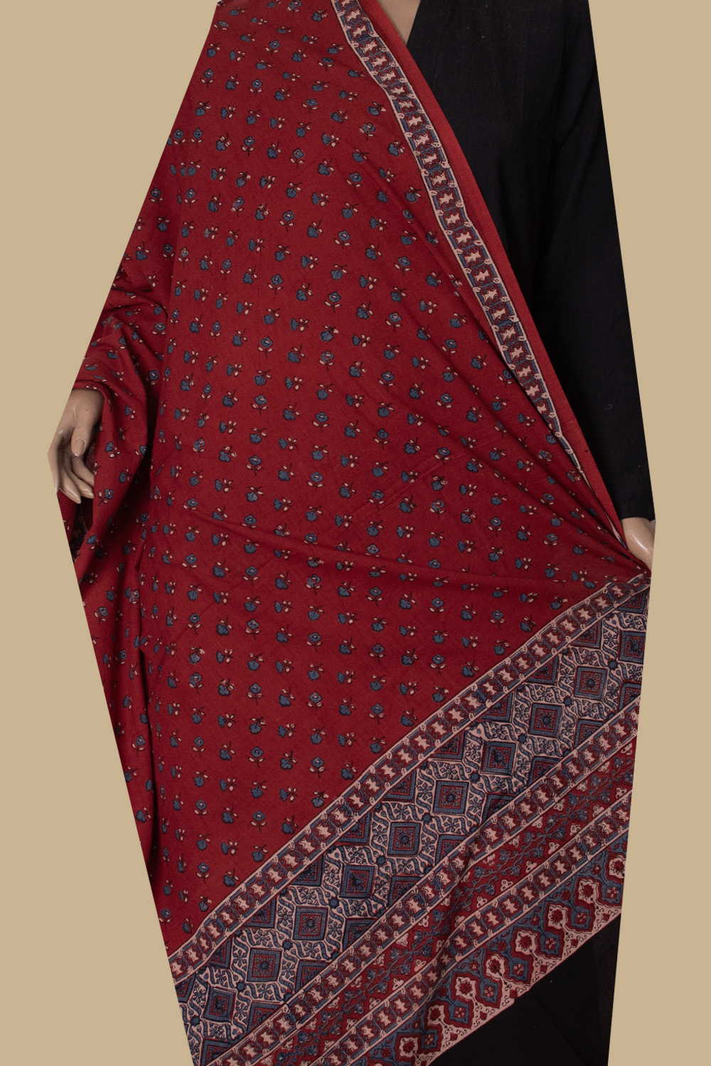 Ajrak Cotton Dupatta - Matkatus 