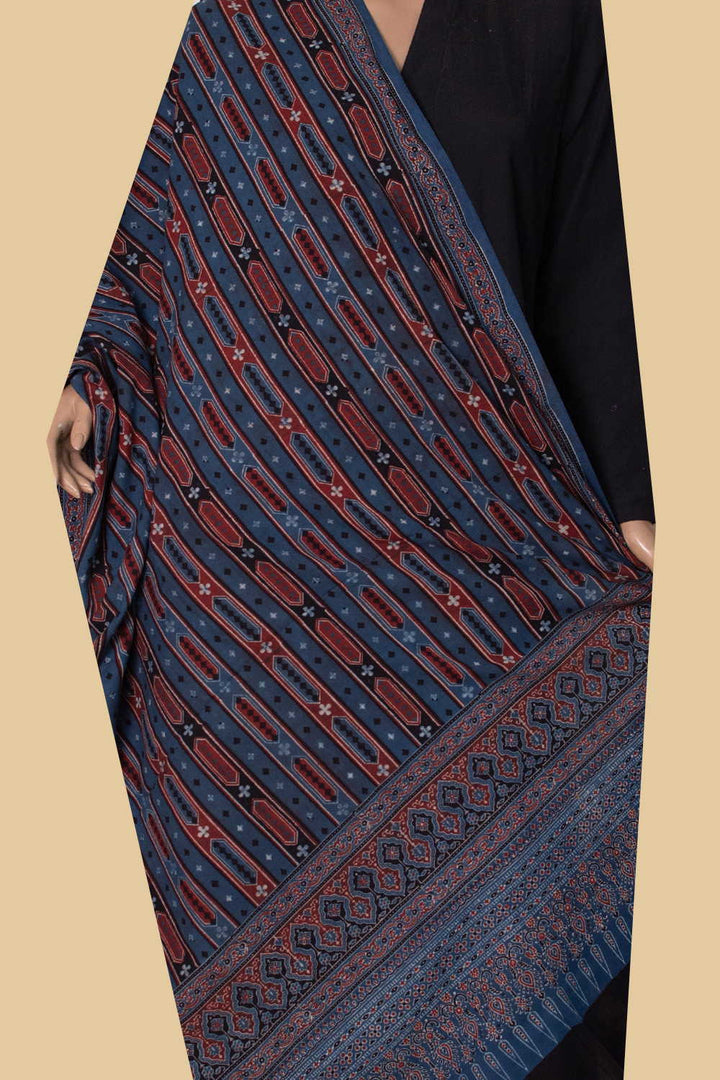 Ajrak Cotton Dupatta - Matkatus 