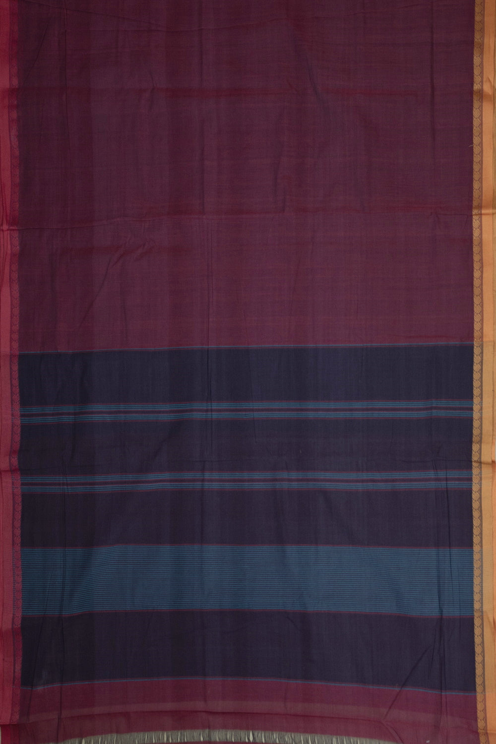 Dual Shaded Maroon Handwoven Cotton saree