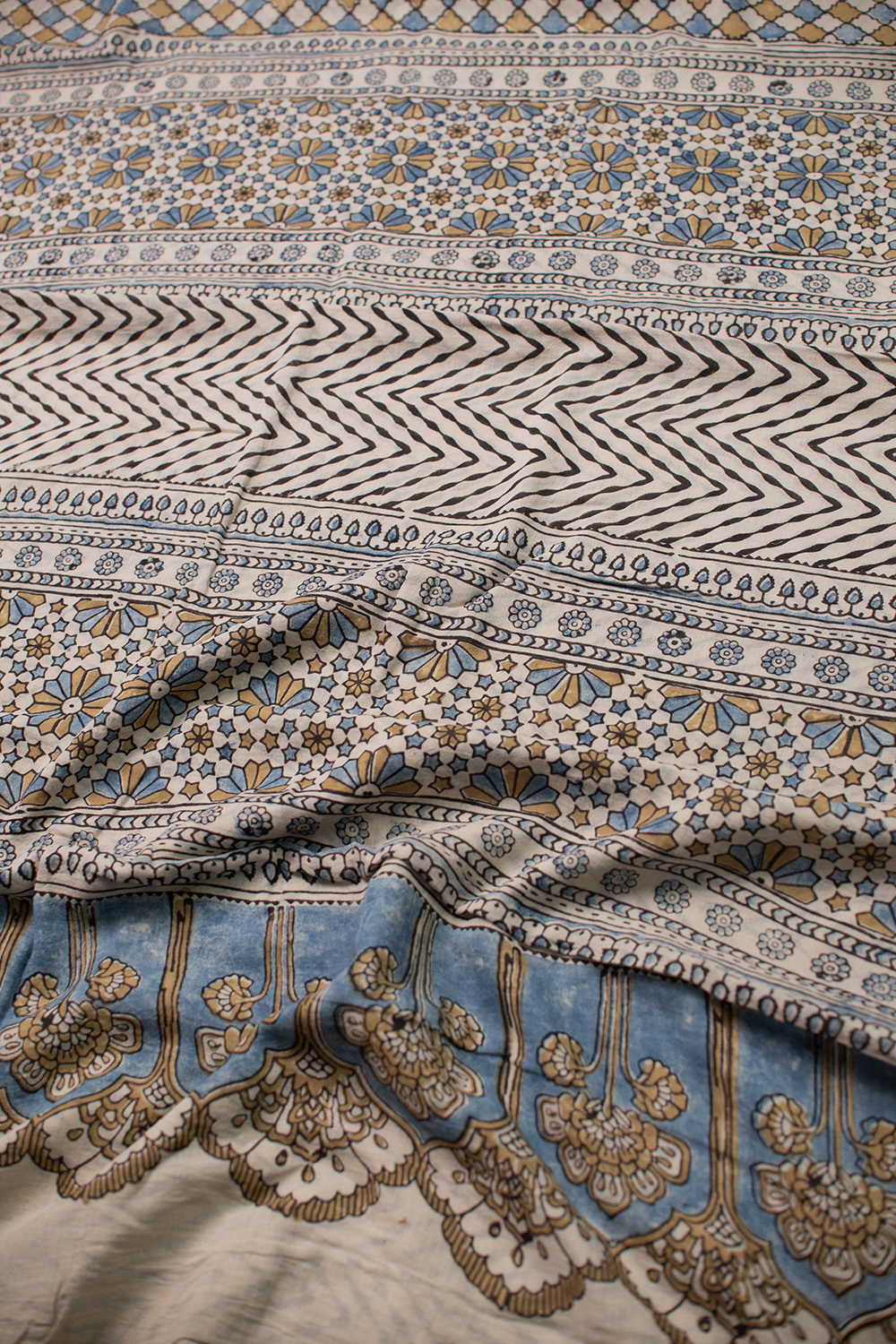 Ajrak Mul Cotton Saree - Matkatus 