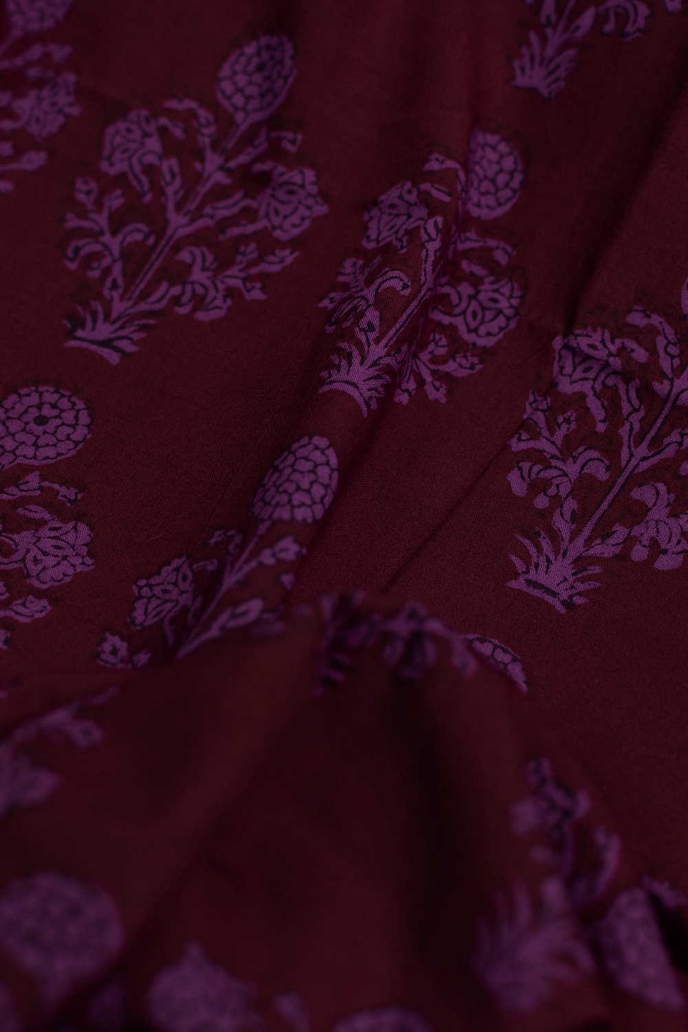 Big Butta on Maroon Bagh Cotton Fabric - 0.5m