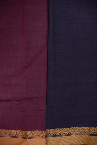 Dual Shaded Maroon Handwoven Cotton saree