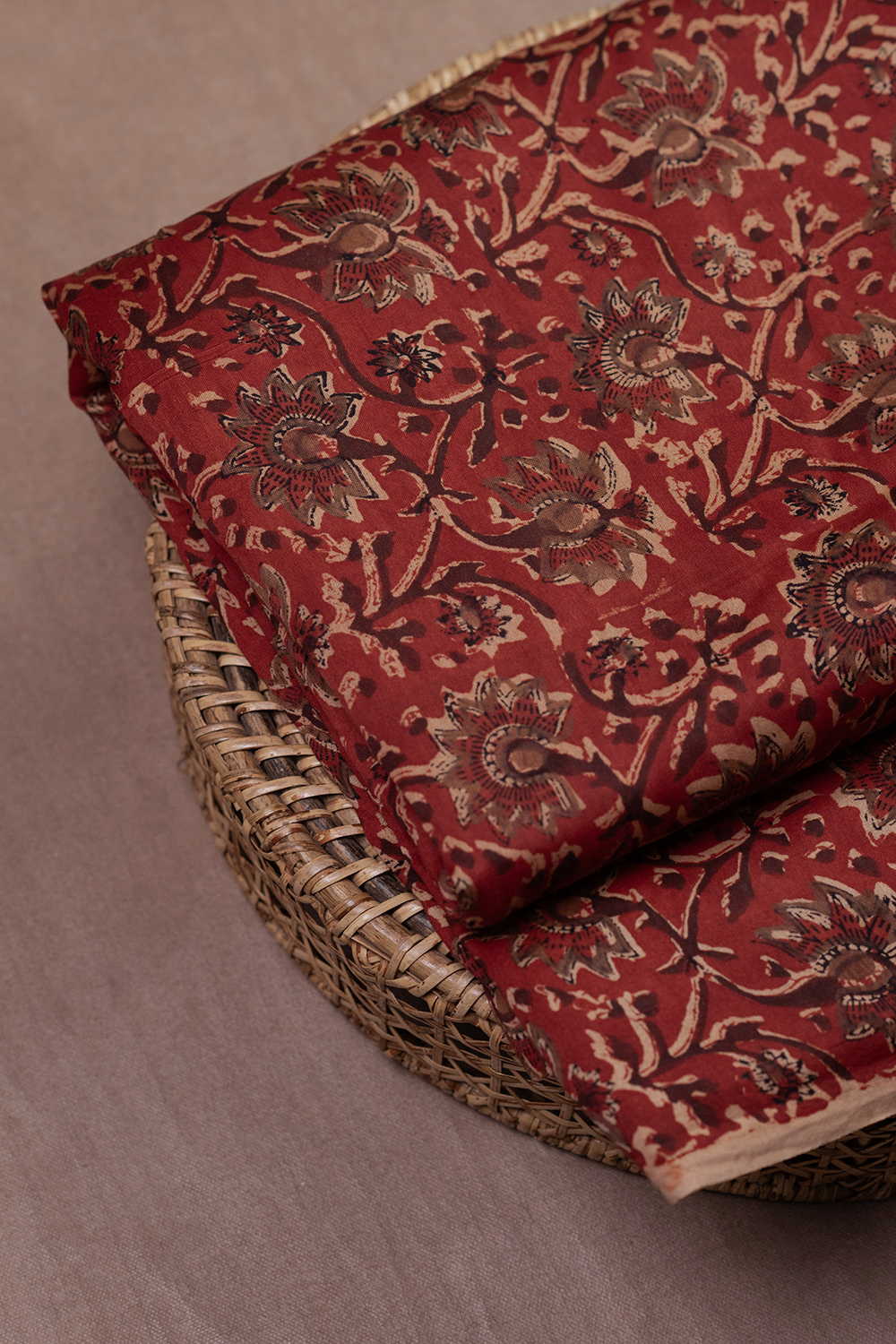 Block Printed Silk Cotton Fabric - Matkatus 