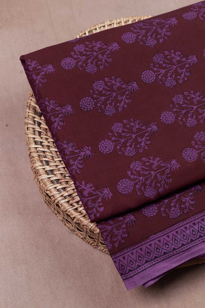 Big Butta on Maroon Bagh Cotton Fabric - 0.5m