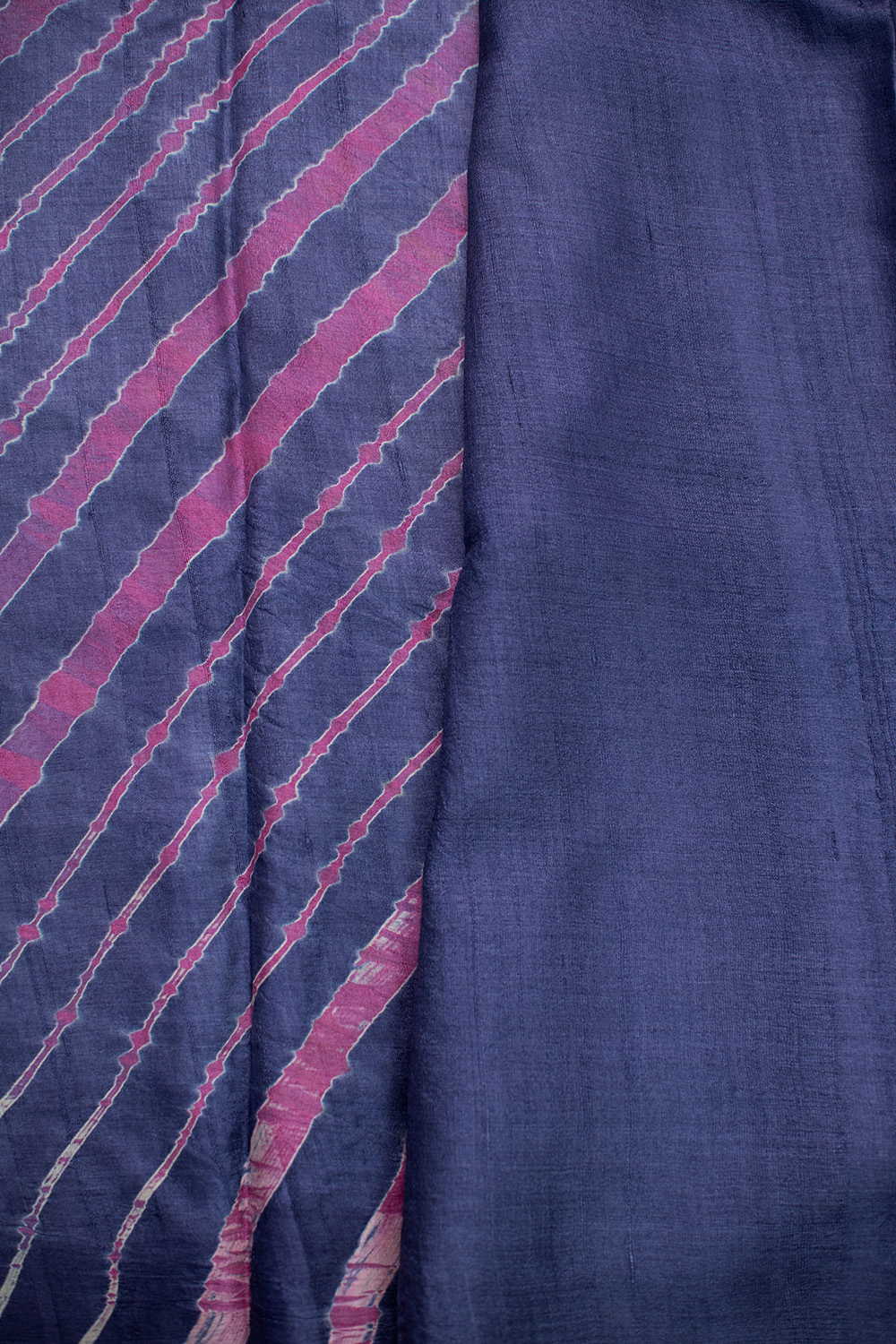 Deep Blue Leheriya Tussar saree
