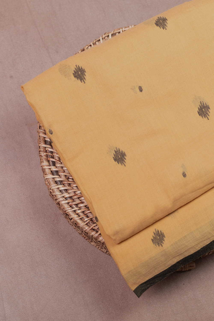 Butta on Yellow Jamdani Cotton Fabric