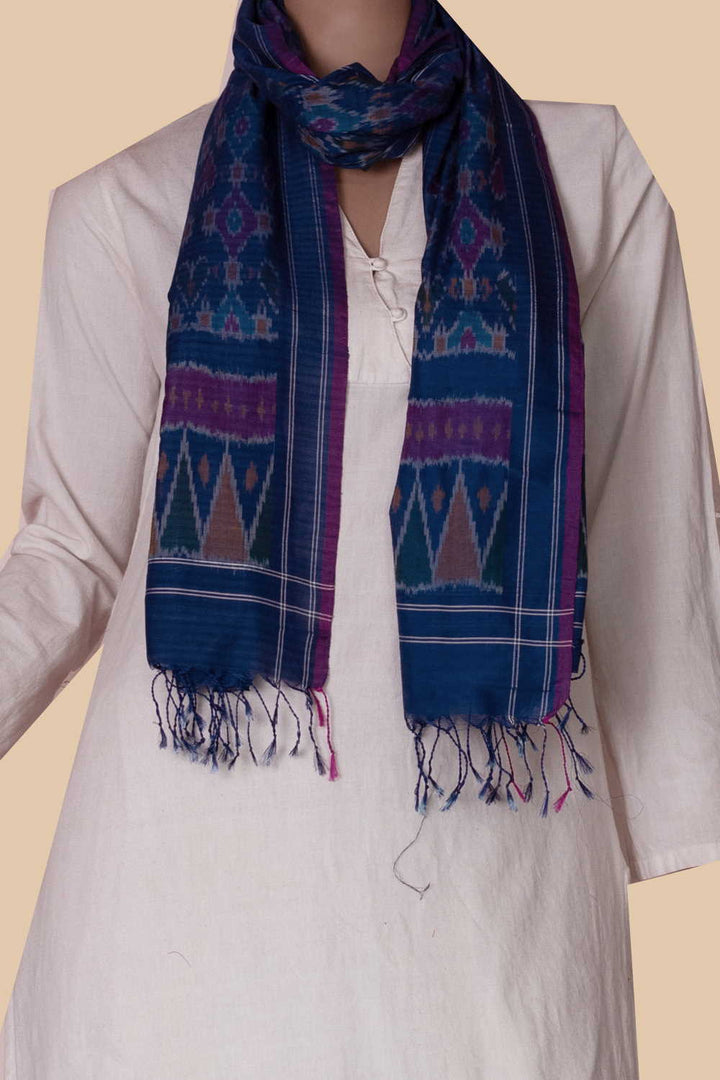 Ikat Silk Cotton Stole - Matkatus 