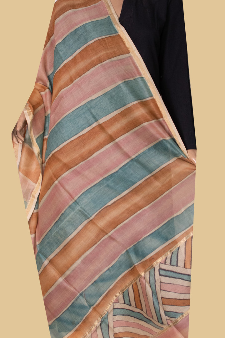 Painted Kalamkari Dupatta - Matkatus