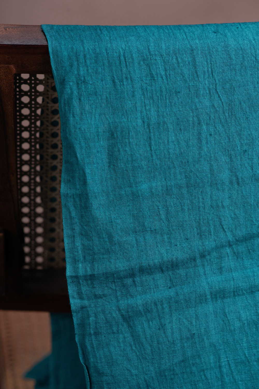 Jade Blue Handwoven Linen Fabric