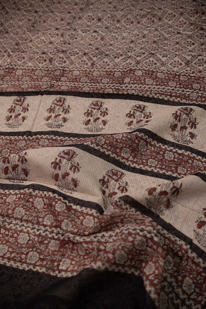Block Printed Cotton Saree - Matkatus 