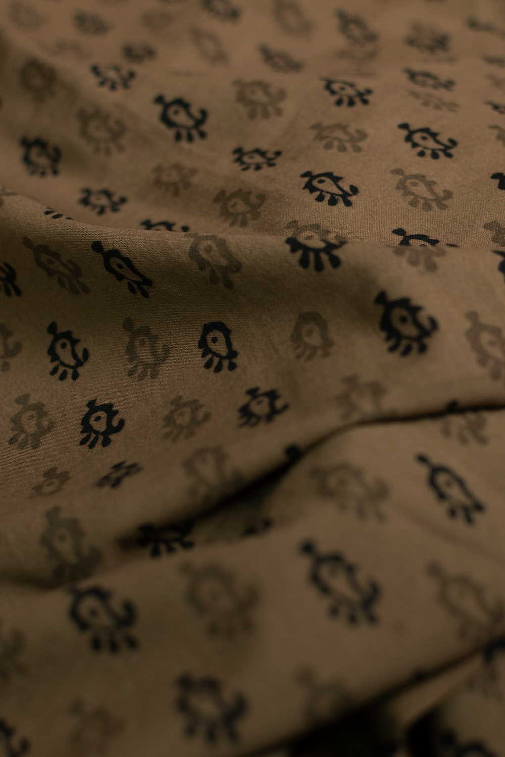 Beige with Little Motifs Bagh Cotton Fabric