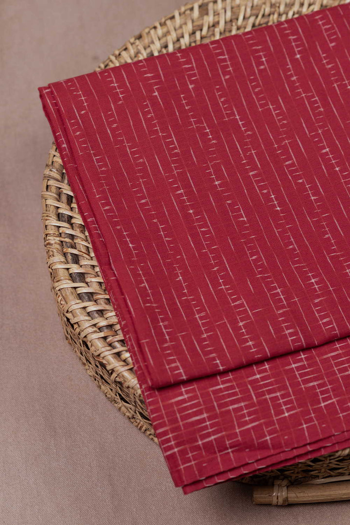 Maroon Ikat Cotton Fabric